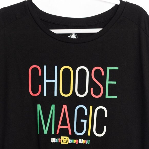 Disney Authentic Size L Choose Magic Walt Disney World Colorful Typography Black - Picture 3 of 8